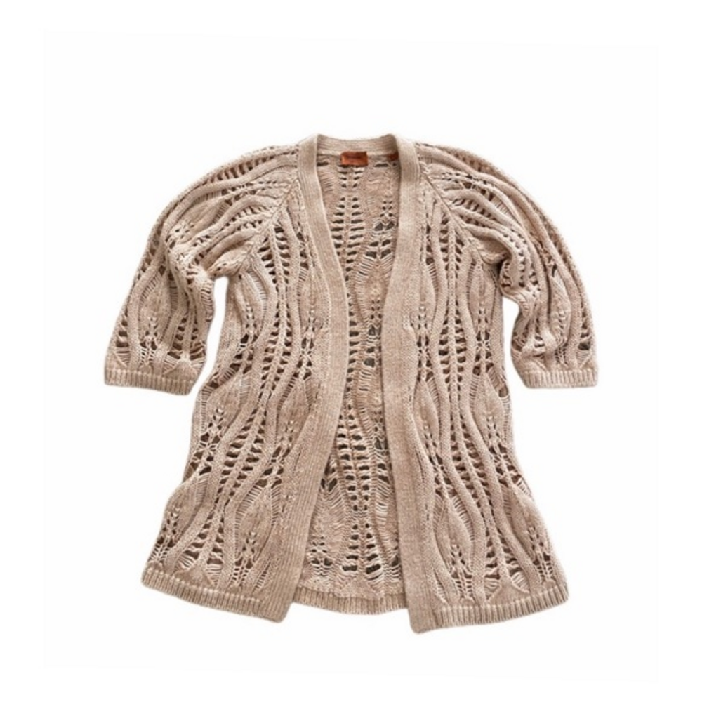 Missoni Wool Mohair Open Front Knit Cardigan Duster Medium